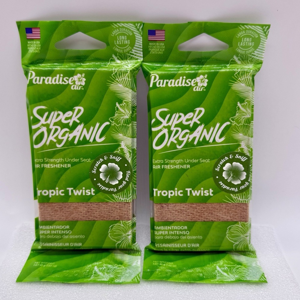 Paradise Super Organic Tropic Twist Scent Air Freshener Fragrance Stone Lot Of 2